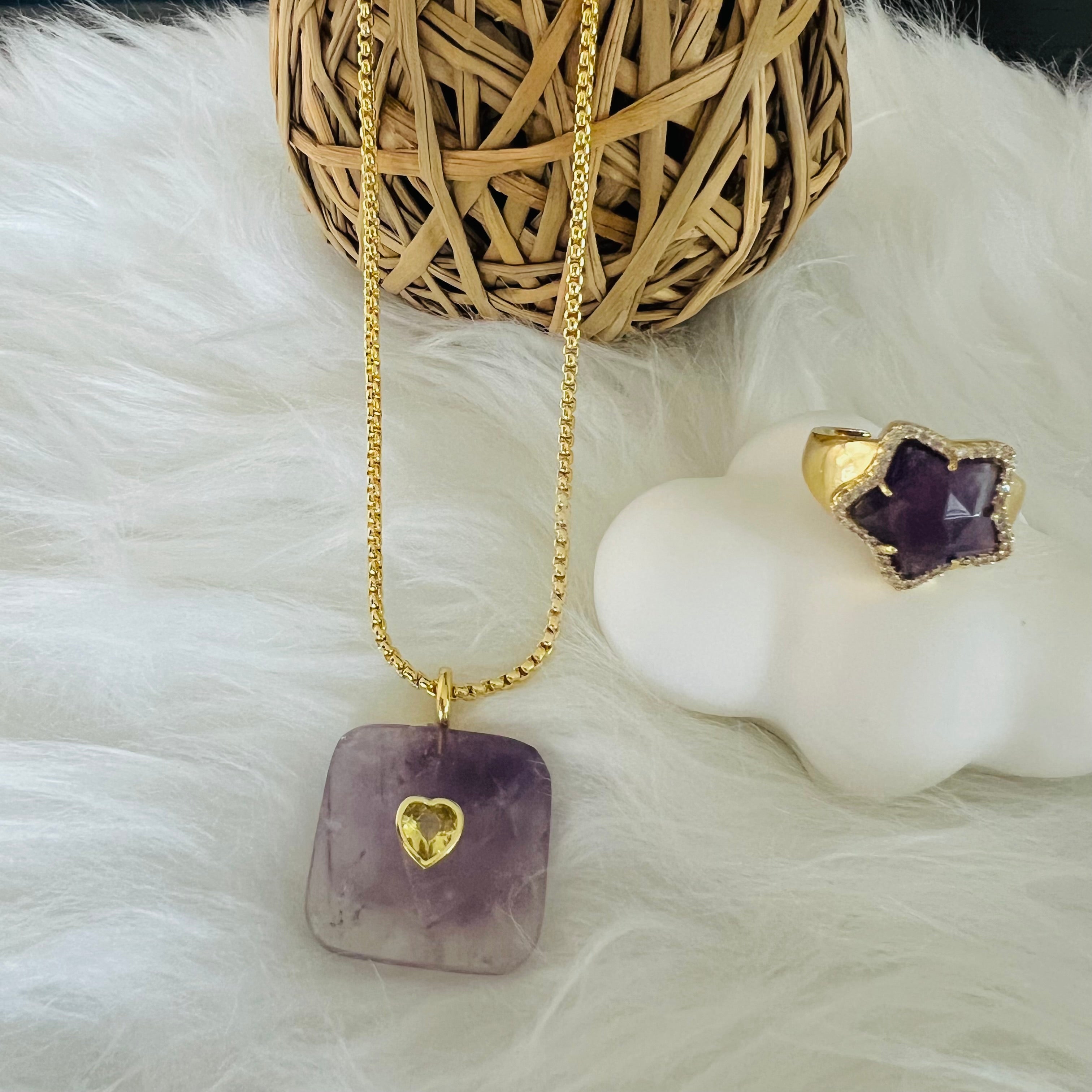 Louisa Amethyst Choker and Ring Set - Georgie Rosario Jewelry and more...
