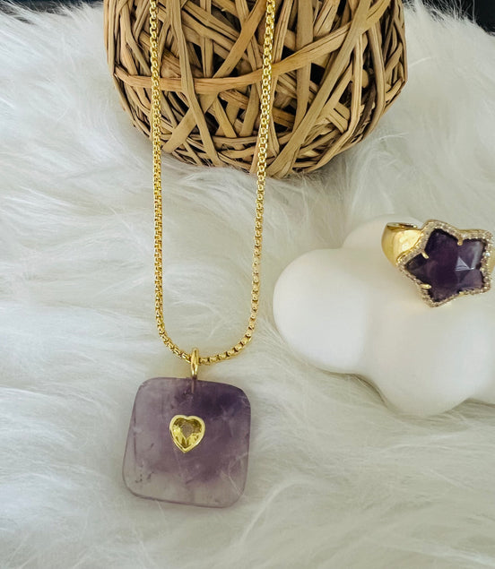 Louisa Amethyst Choker and Ring Set - Georgie Rosario Jewelry and more...