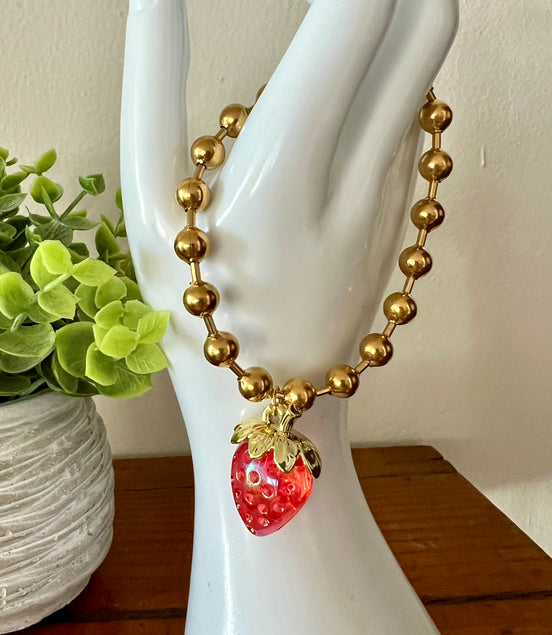 Strawberry Bracelet - Georgie Rosario Jewelry and more...
