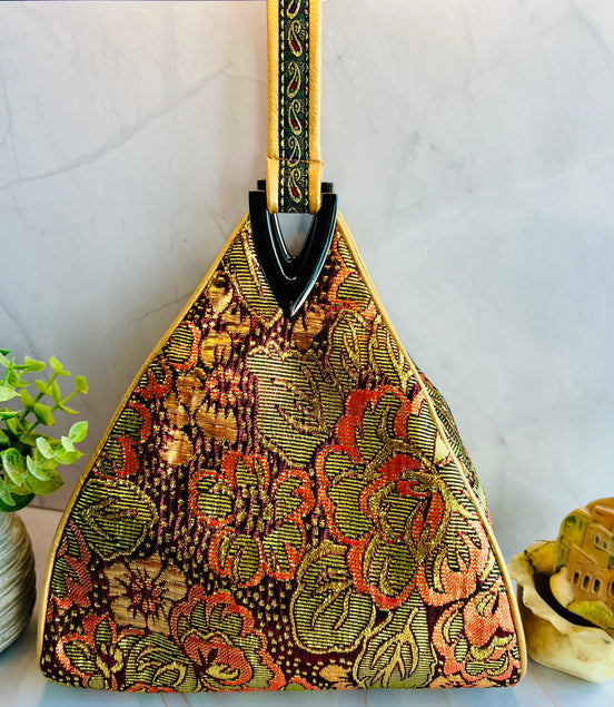 Cheryl Triangular Gold  Bag - Georgie Rosario Jewelry and more...