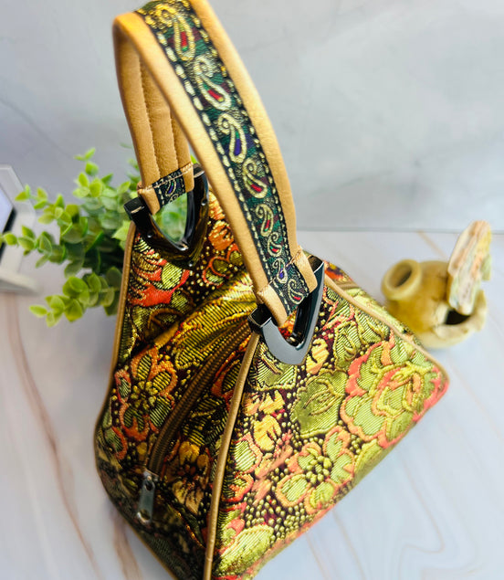 Cheryl Triangular Gold  Bag - Georgie Rosario Jewelry and more...