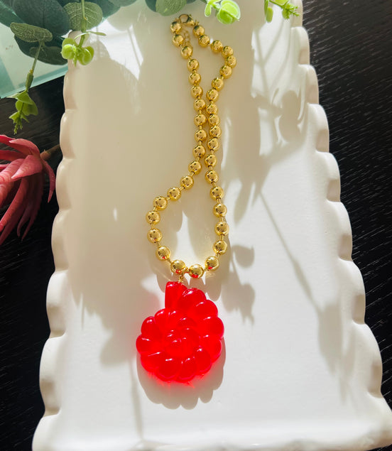 Red Shell Necklace - Georgie Rosario Jewelry and more...