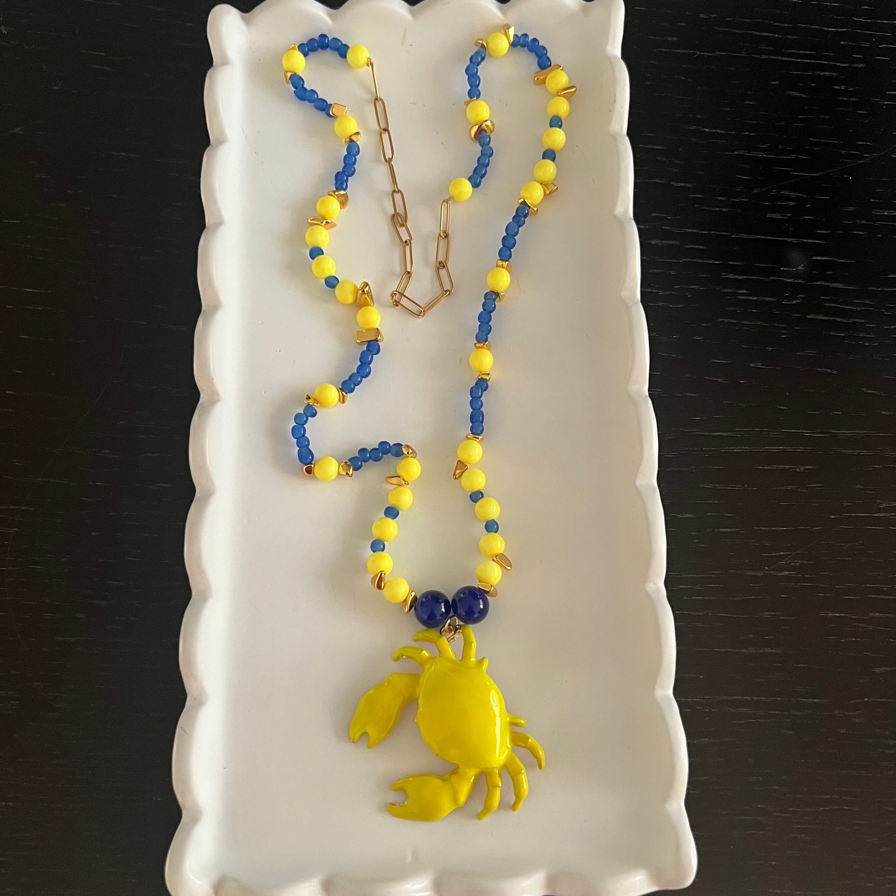 Neon Crab long necklace - Georgie Rosario Jewelry and more...