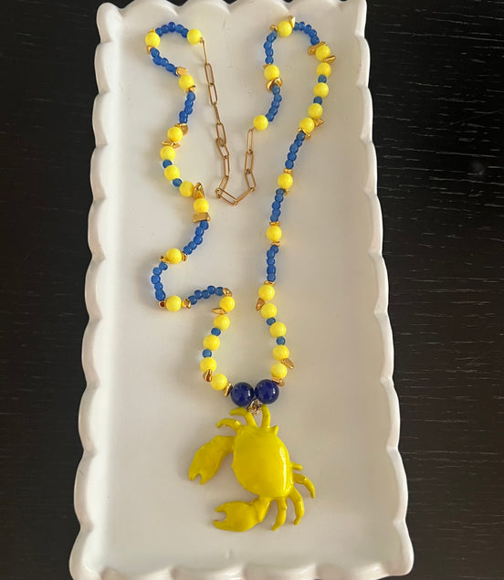 Neon Crab long necklace - Georgie Rosario Jewelry and more...