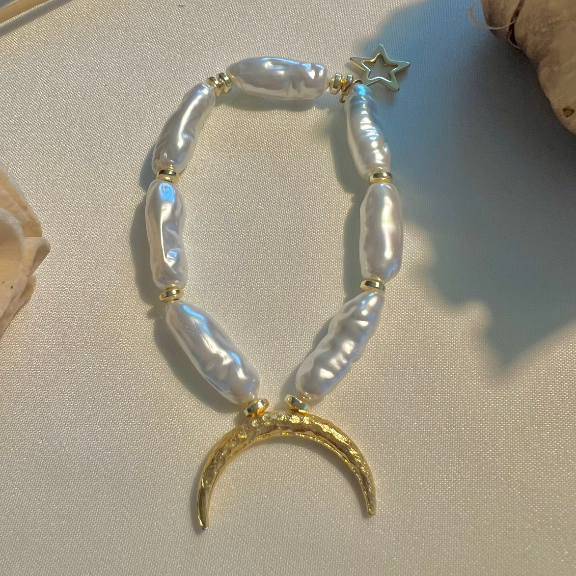 Moon and  Pearl Bracelet
